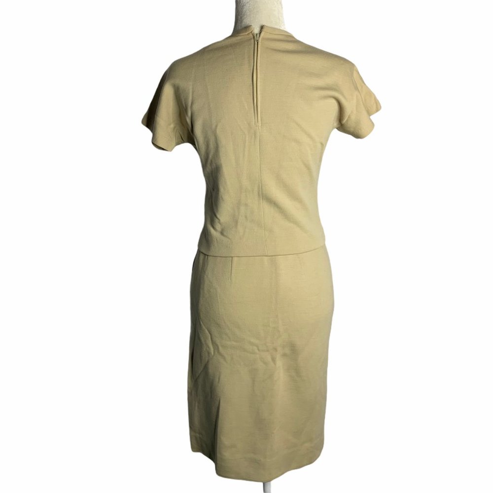 Vintage 50s Beige Knit Wool Skirt & Top Set 36PE - Picture 6 of 11